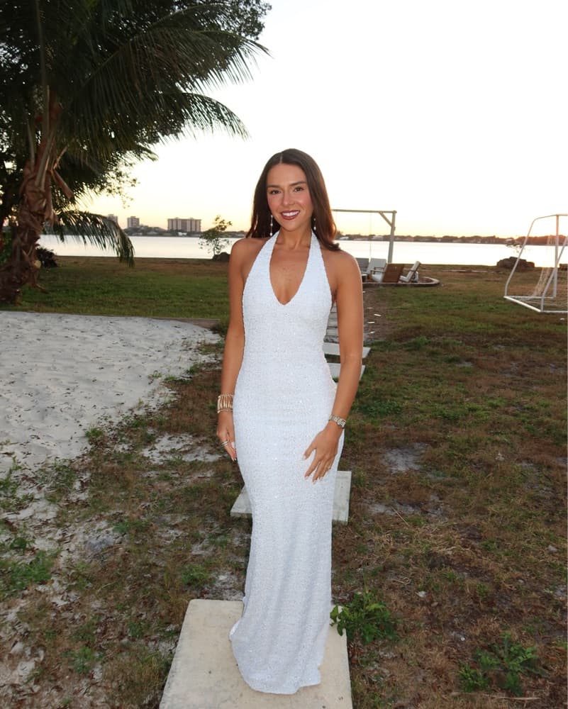 Stunning Sequin Halter Dress - Image 2