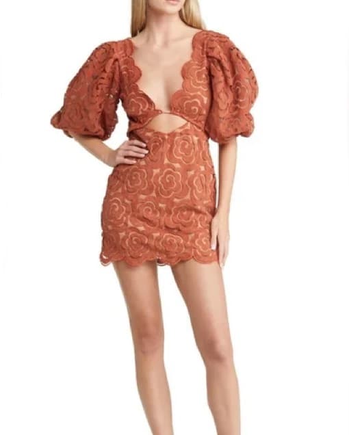 For Love And Lemons Burnt Orange Dress - Image 1