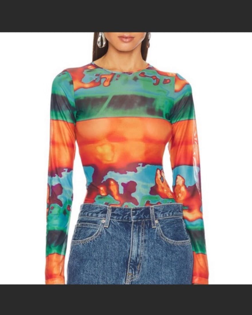 Miaou Long Sleeve Tee In Thermal - Image 2