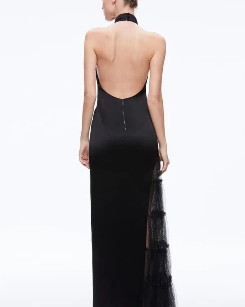 Alice & Olivia RynSlit Tulle Halter Gown - Image 2