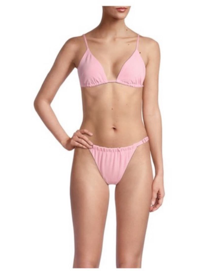 Pink Terry Bikini + Shorts - Image 2