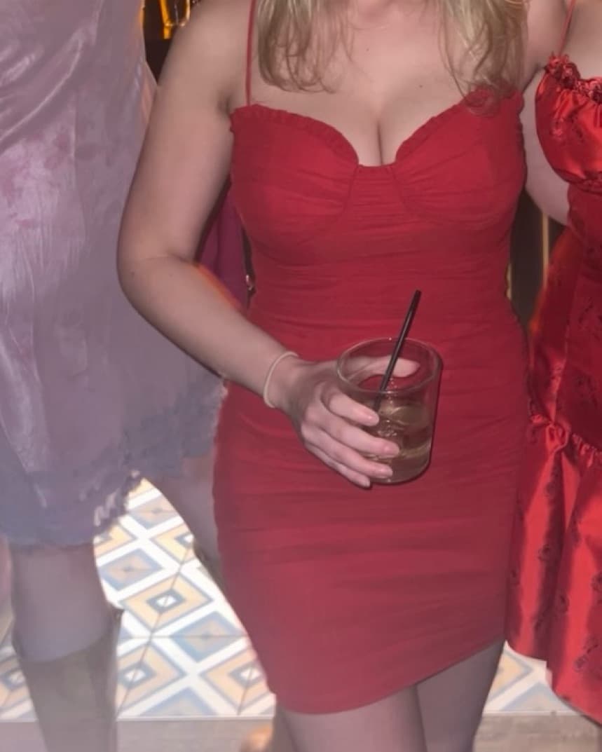 Red Bodycon Sweetheart Neckline Mini  - Image 2