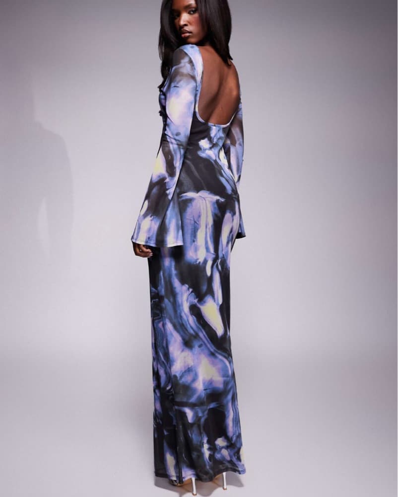 Ethereal Marble Print Dress - Image 2