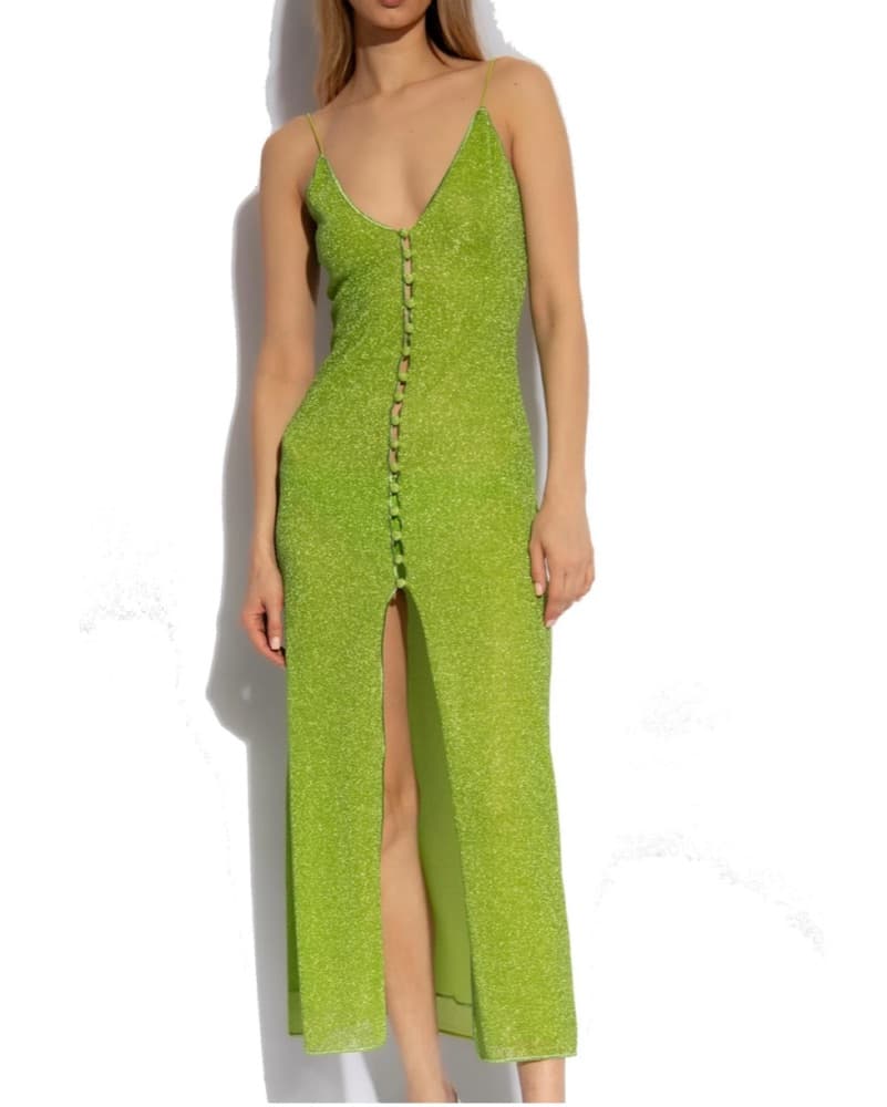 Oseree green Sparkly Maxi Dress - Image 1