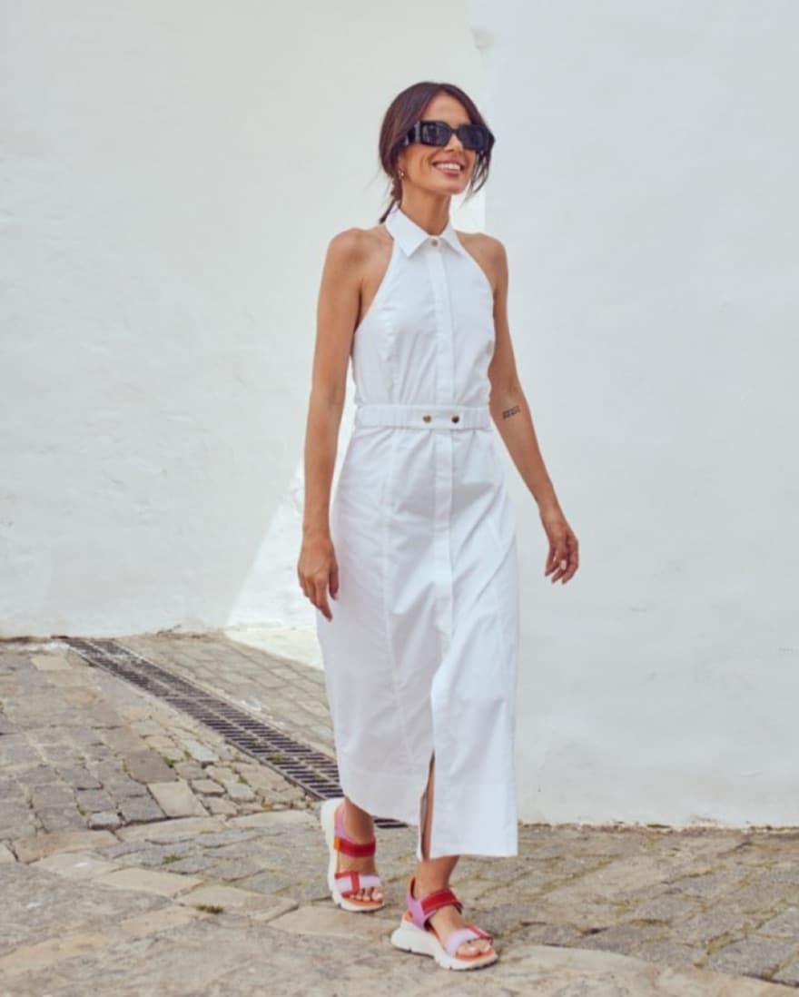 Zara Halter Belted Midi Dress - Image 4