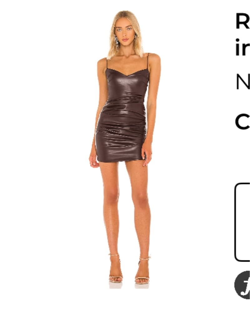 Nookie Faux Leather Chocolate Dress - Image 1