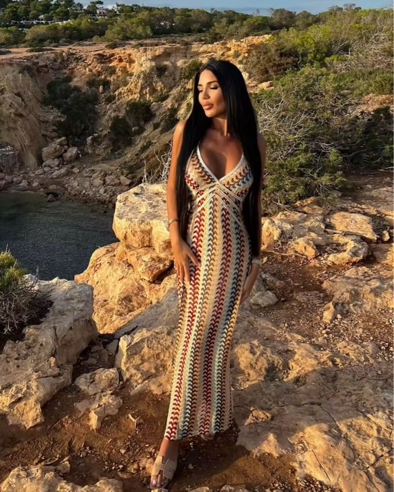 Vacation Maxi Halter Dress In M - Image 3