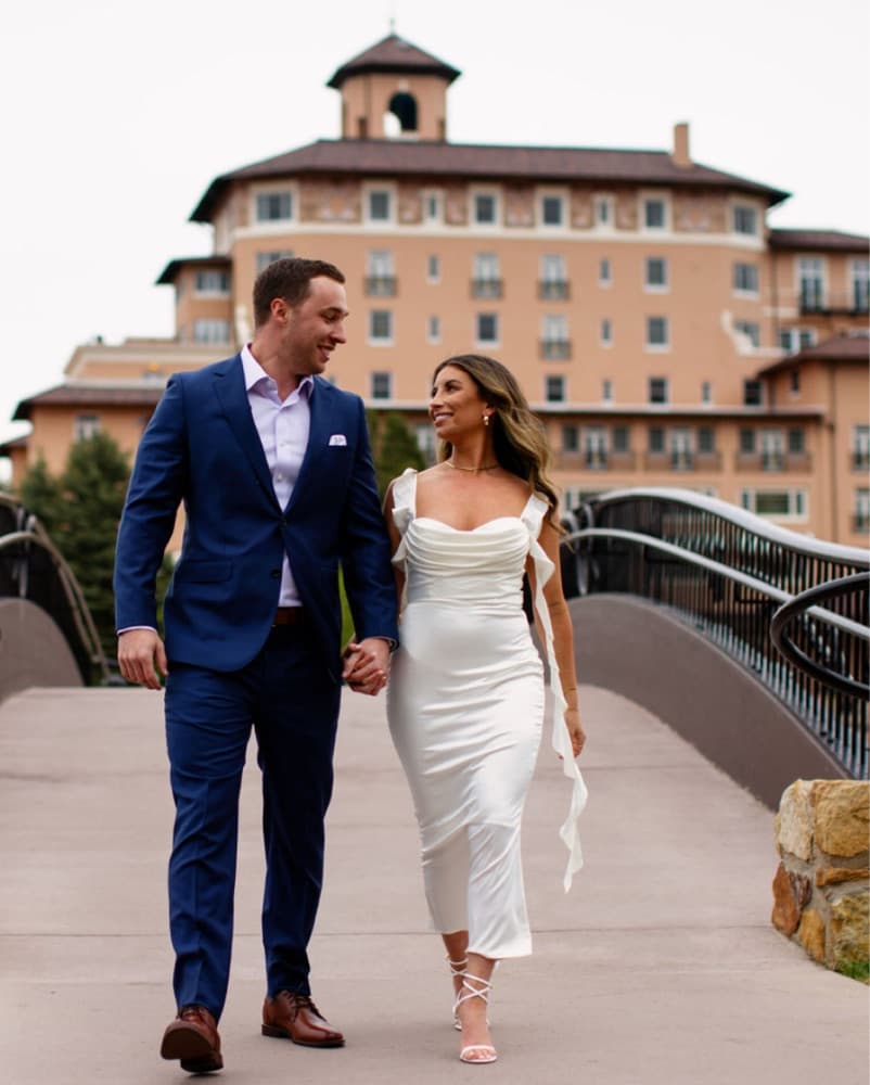 Elegant White Satin Dress - Image 3