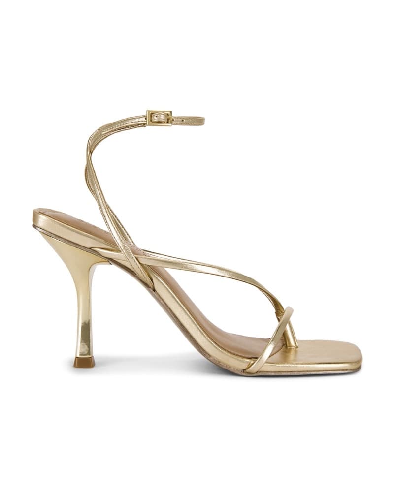 Glamorous Gold Strappy Heels - Image 1