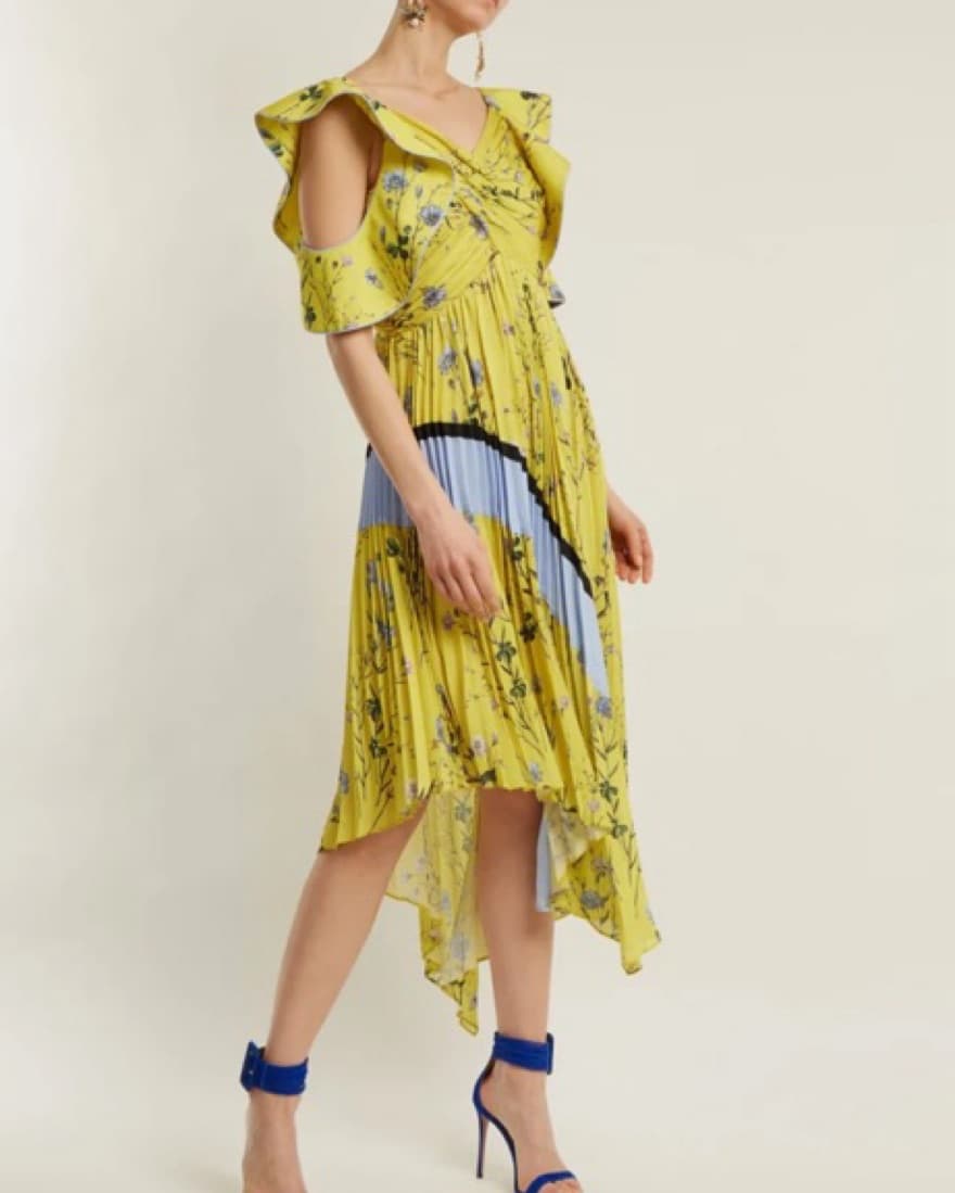  Self-Portrait Pleated Asymmetric Floral - Image 2