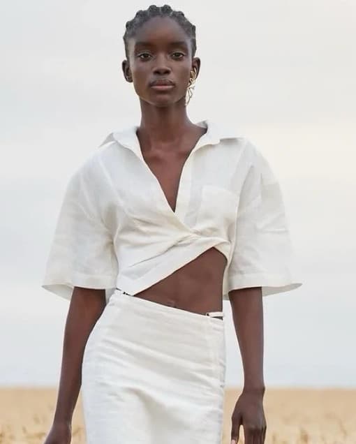 Jacquemus L’Amour Cream Crop Top - Image 1