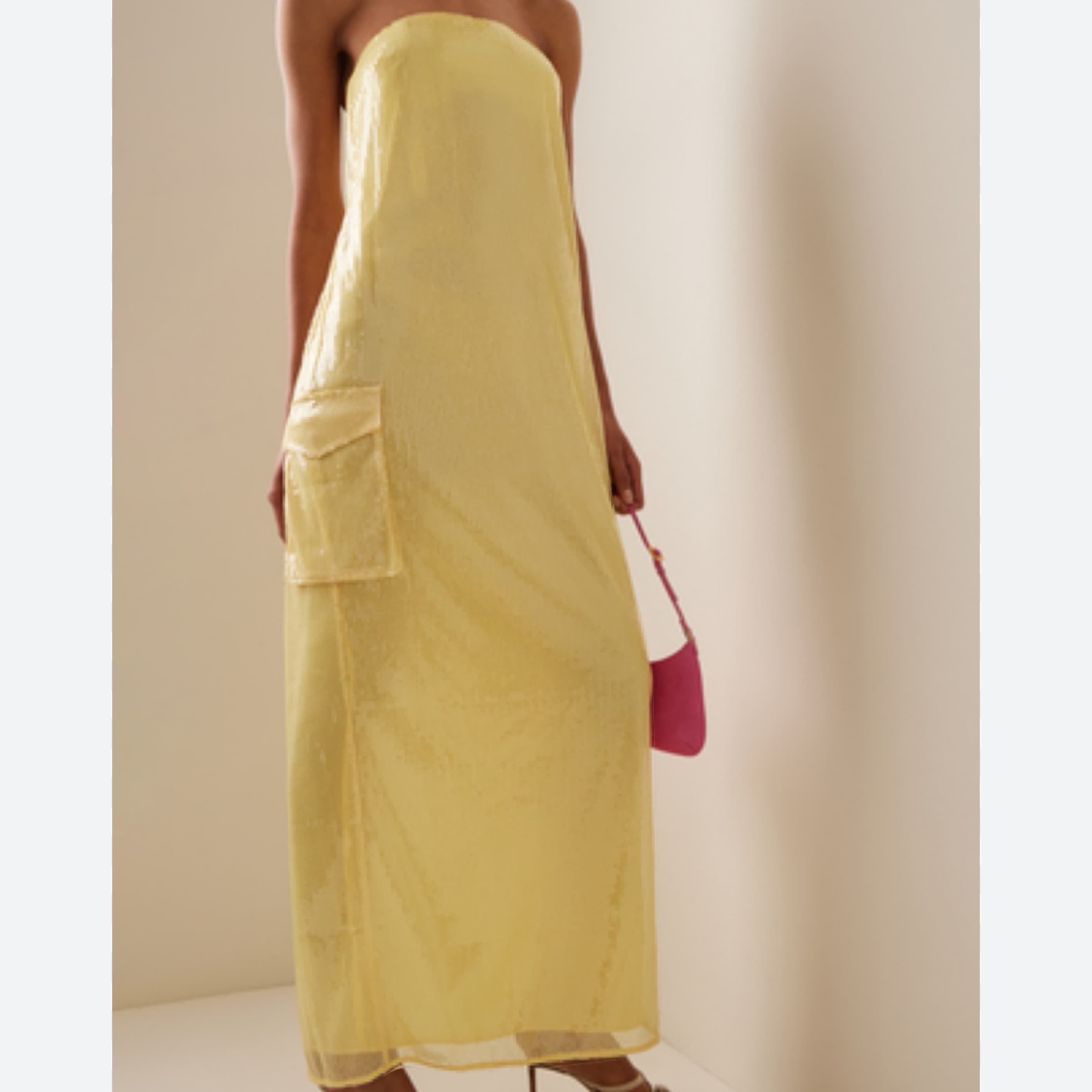 Staud Yellow Sequin Dress - Image 2