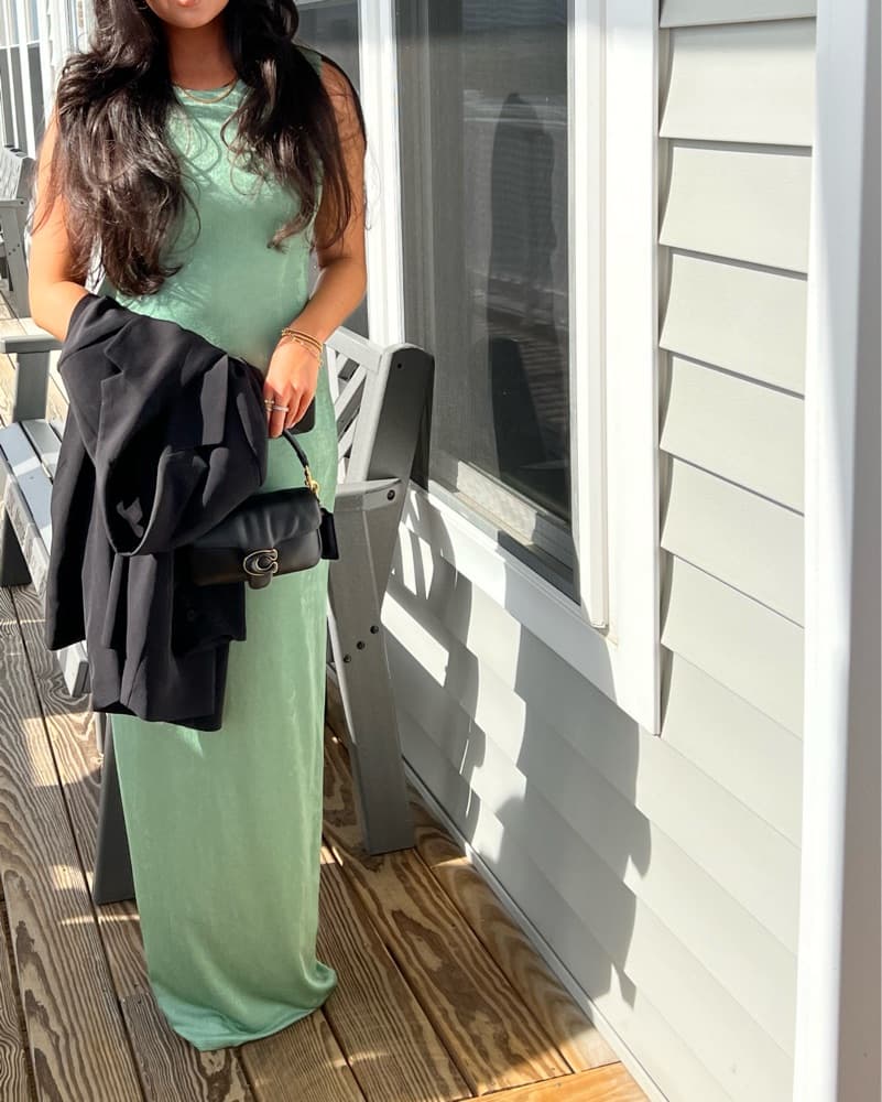 Elegant Green Maxi Dress - Image 2