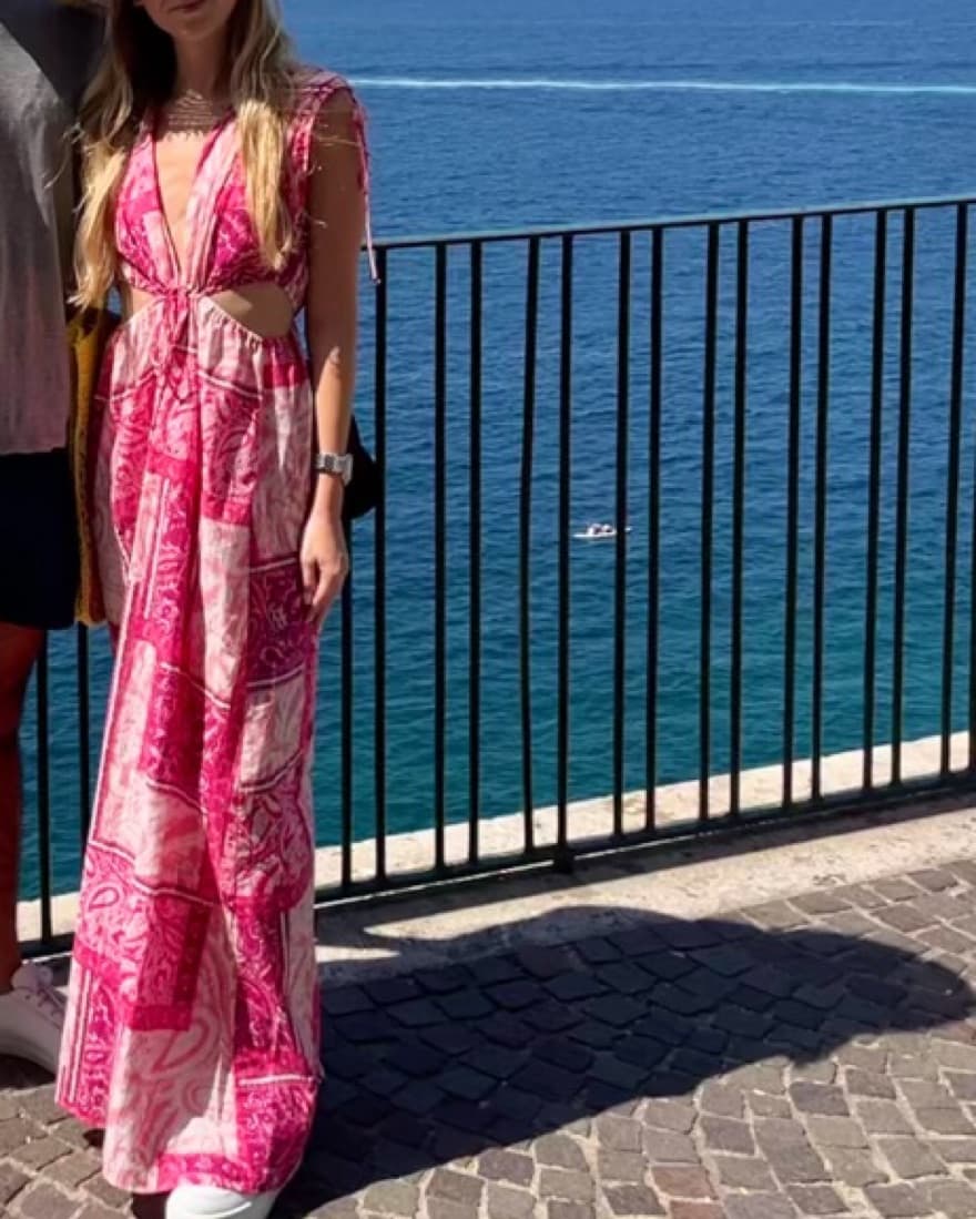 Pink Patchwork Maxi Dress - Image 1