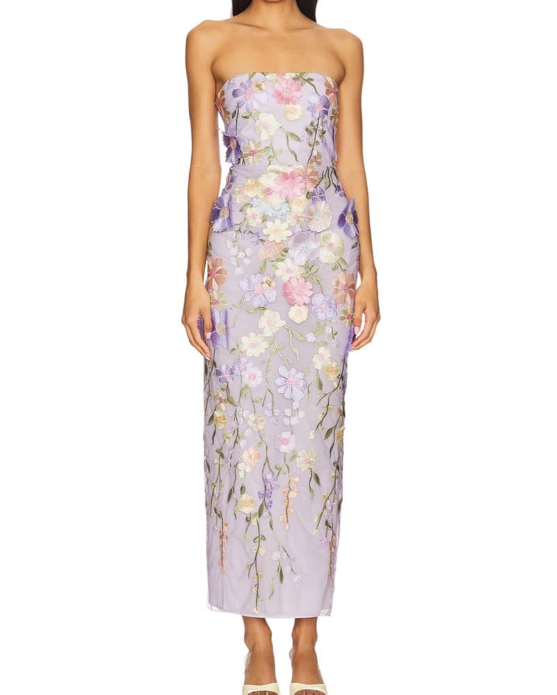 Poppin Gown Lilac Spring Floral Midi - Image 2