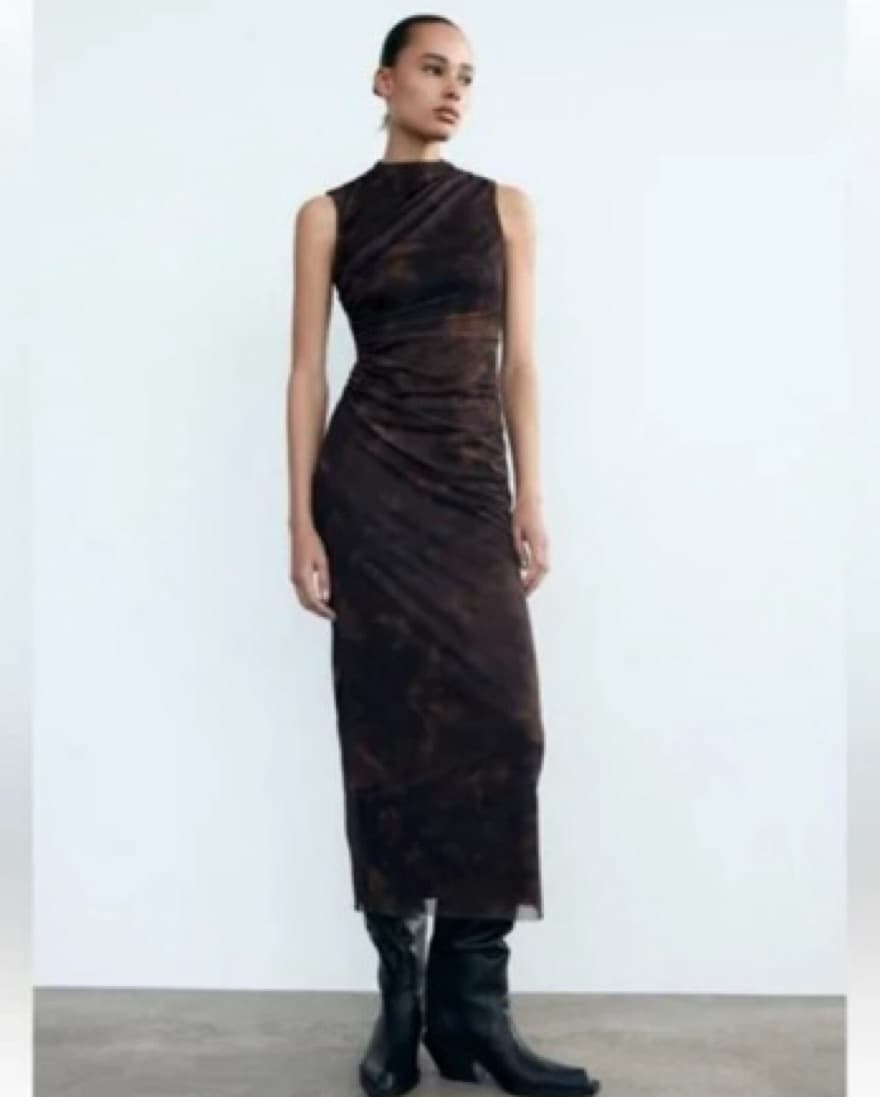 Zara Draped Midi Dress - Image 1