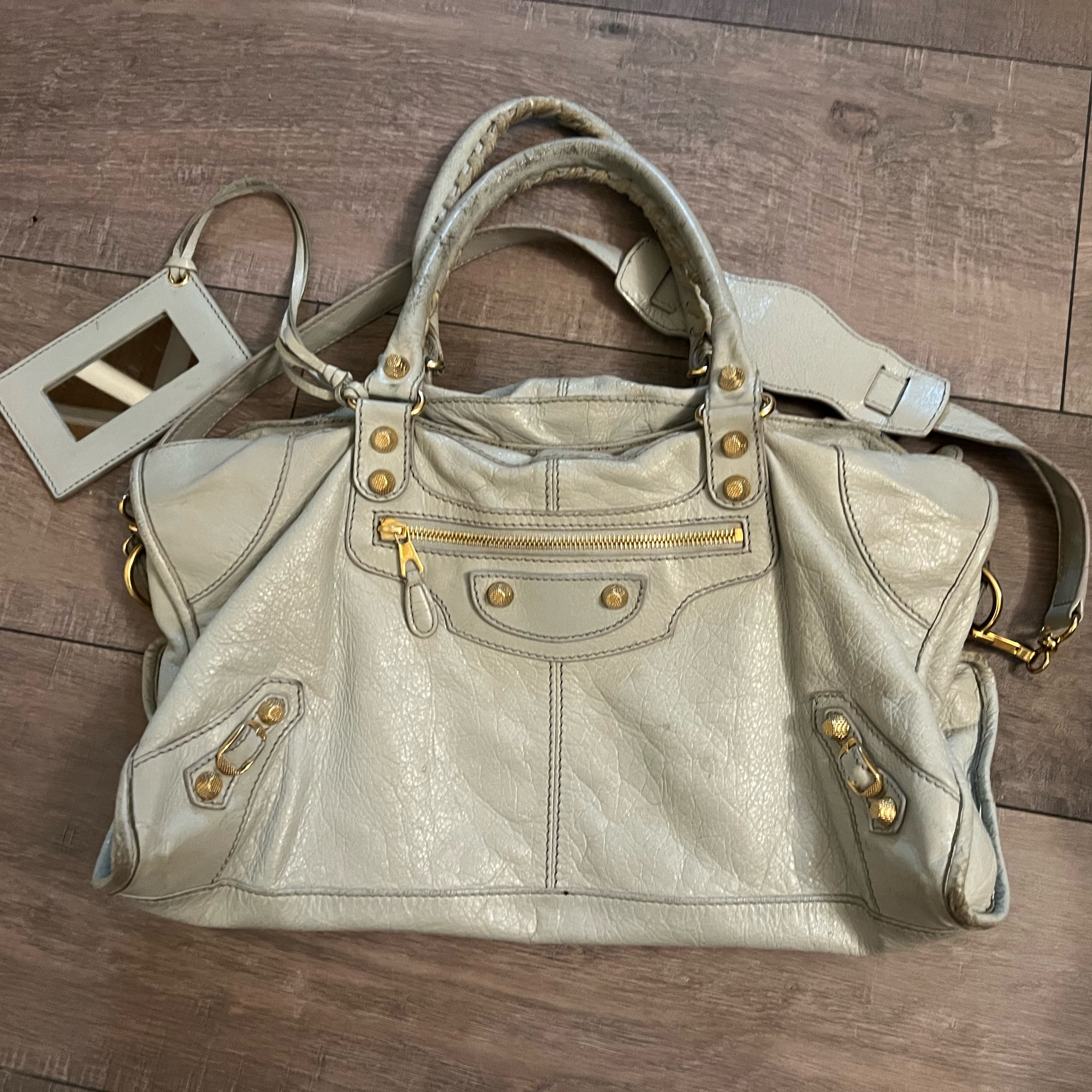 Grey And Gold Balenciaga City Bag - Image 5