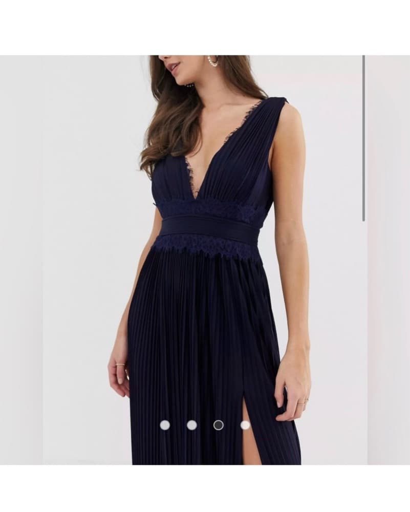 Navy Low Cut Gown - Image 3