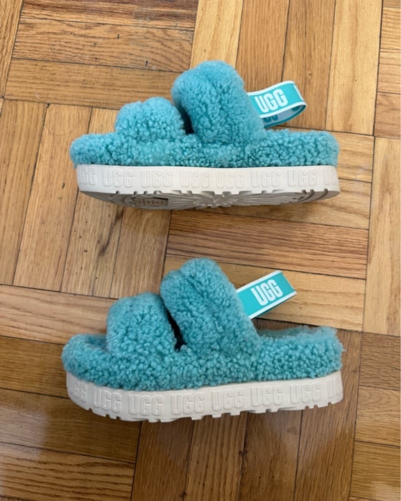 UGG Oh Fluffita Teal Green Slippers - Image 2
