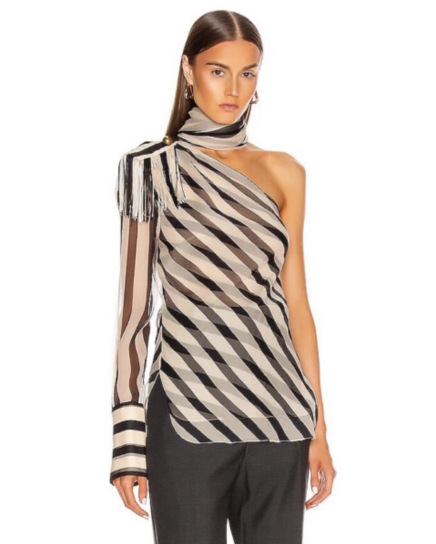Monse Regalia Striped Silk Blouse - Image 3