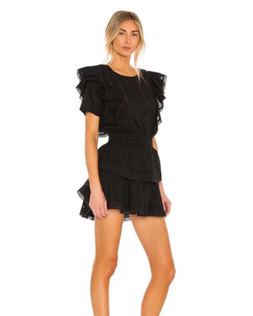 LoveShackFancy Natasha Dress in Black - Image 2