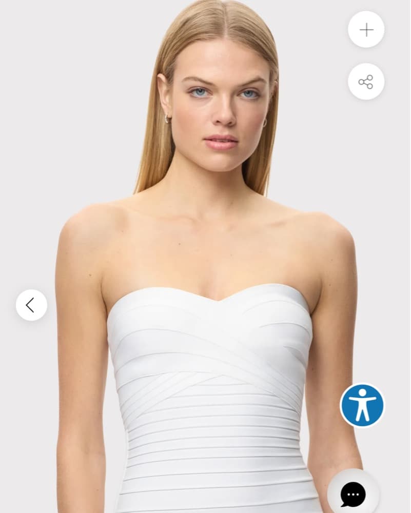 Herve Leger White Mini Bandage Dress - Image 5