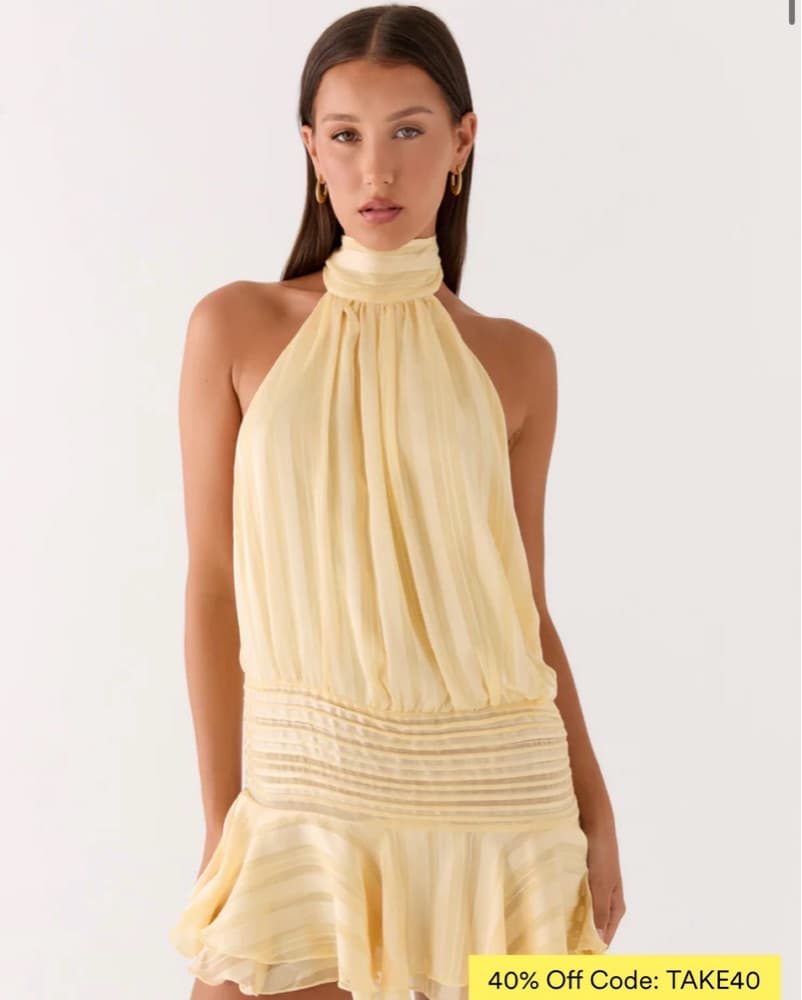 Peppermayo Yellow Halter Dress - Image 1