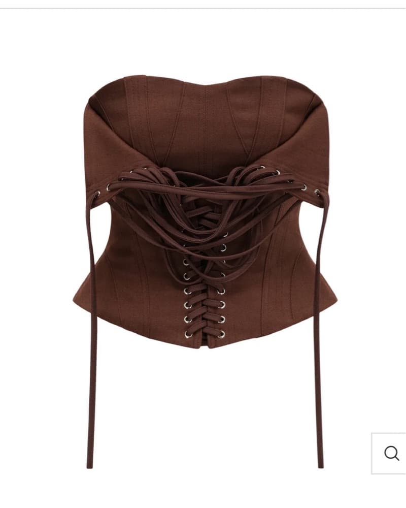 Brown Lace Up Corset - Image 2
