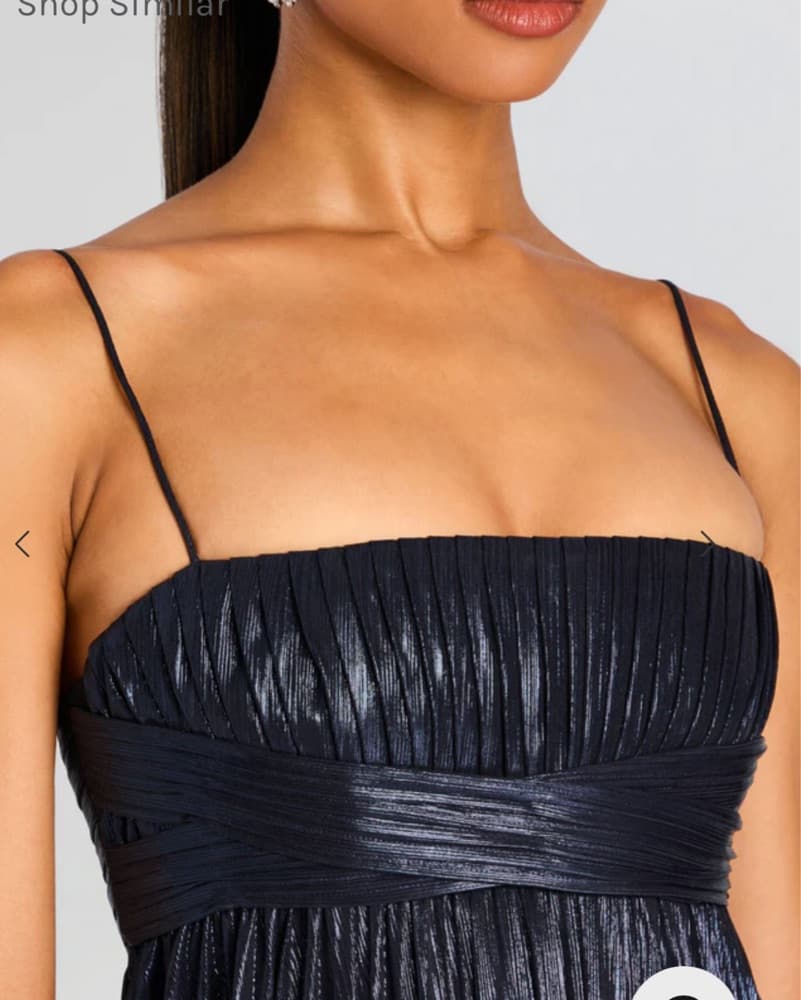 Retrofete Navy Pleated Gown - Image 2
