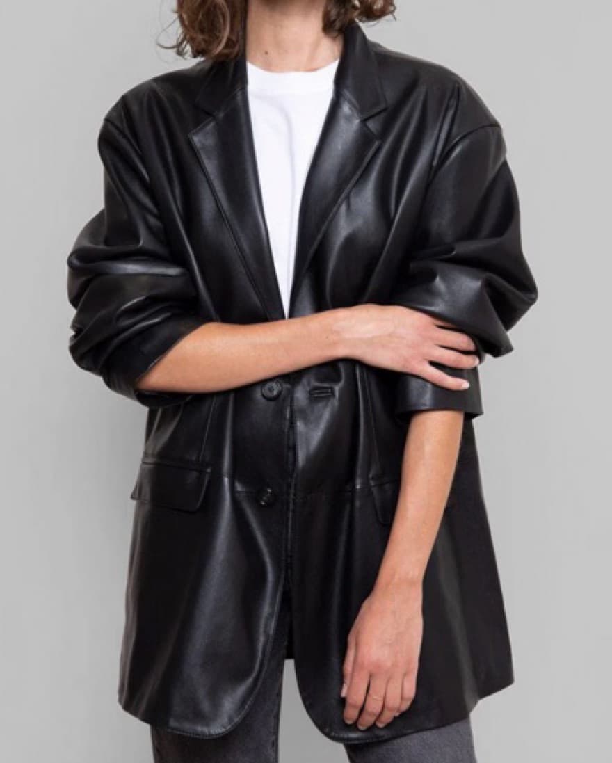 Frankie Shop Leather Olympia Blazer  - Image 1