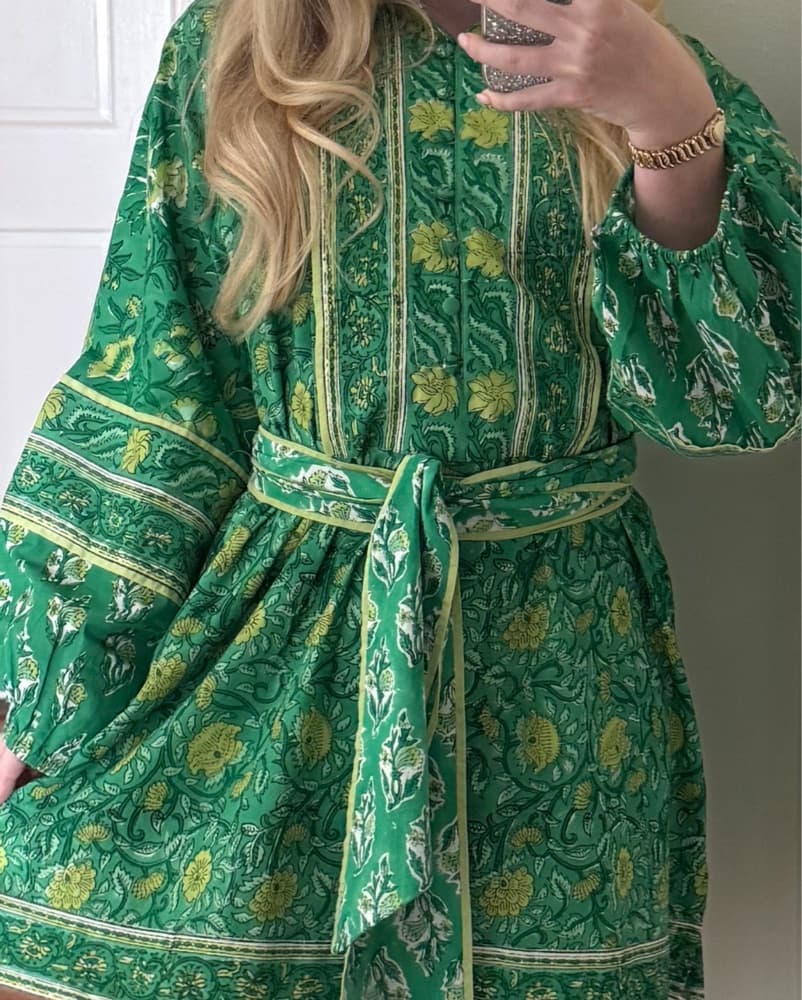 Sue Sartor Green Patterned Tunic - Image 2