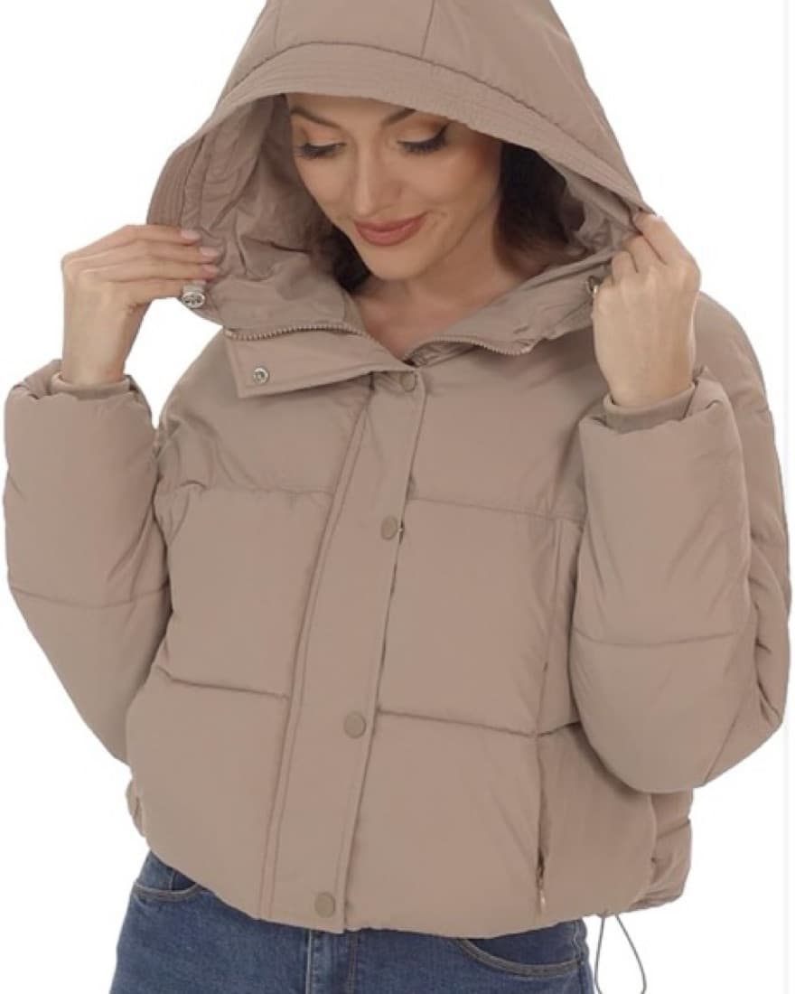 Women's Winter Coat Cropped Puffer Jacke - Image 1
