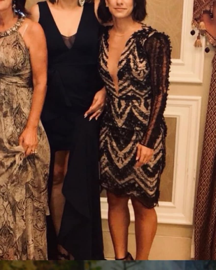 Black And Nude Mesh Dress Size XS - Image 3