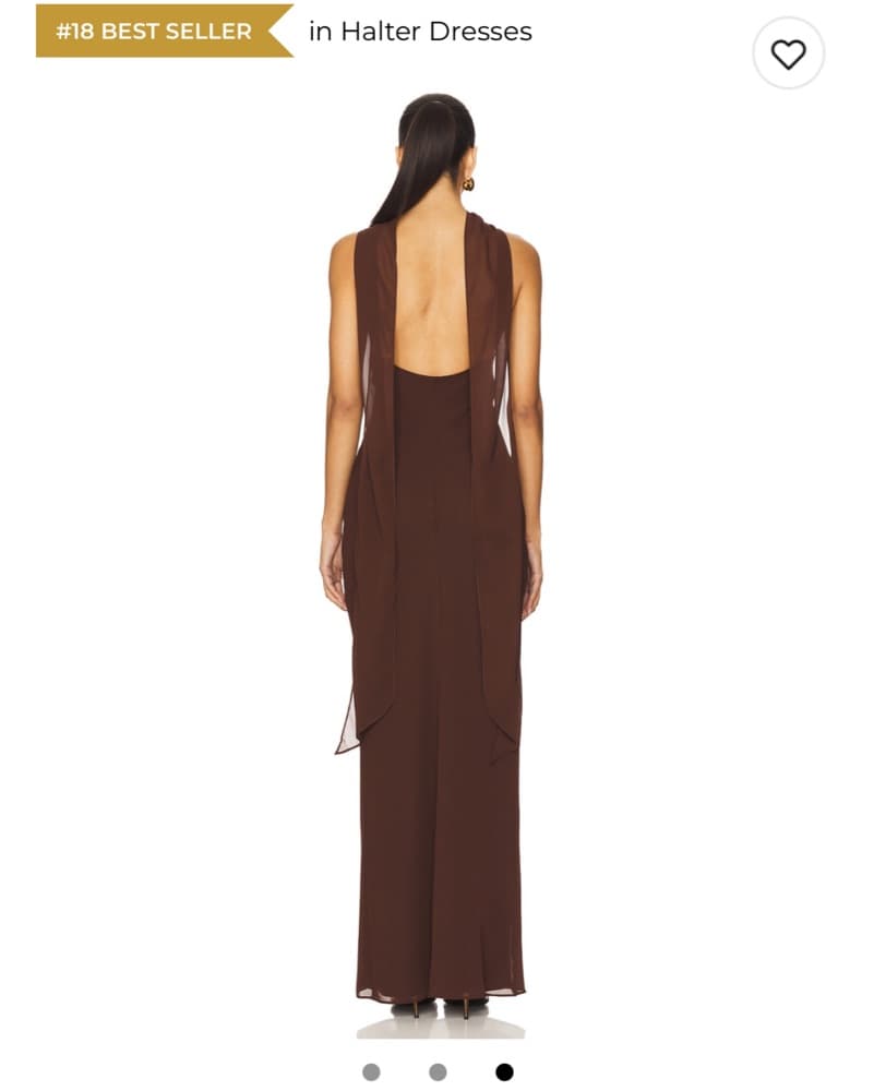Elegant Halter Gown in Rich Brown - Image 2