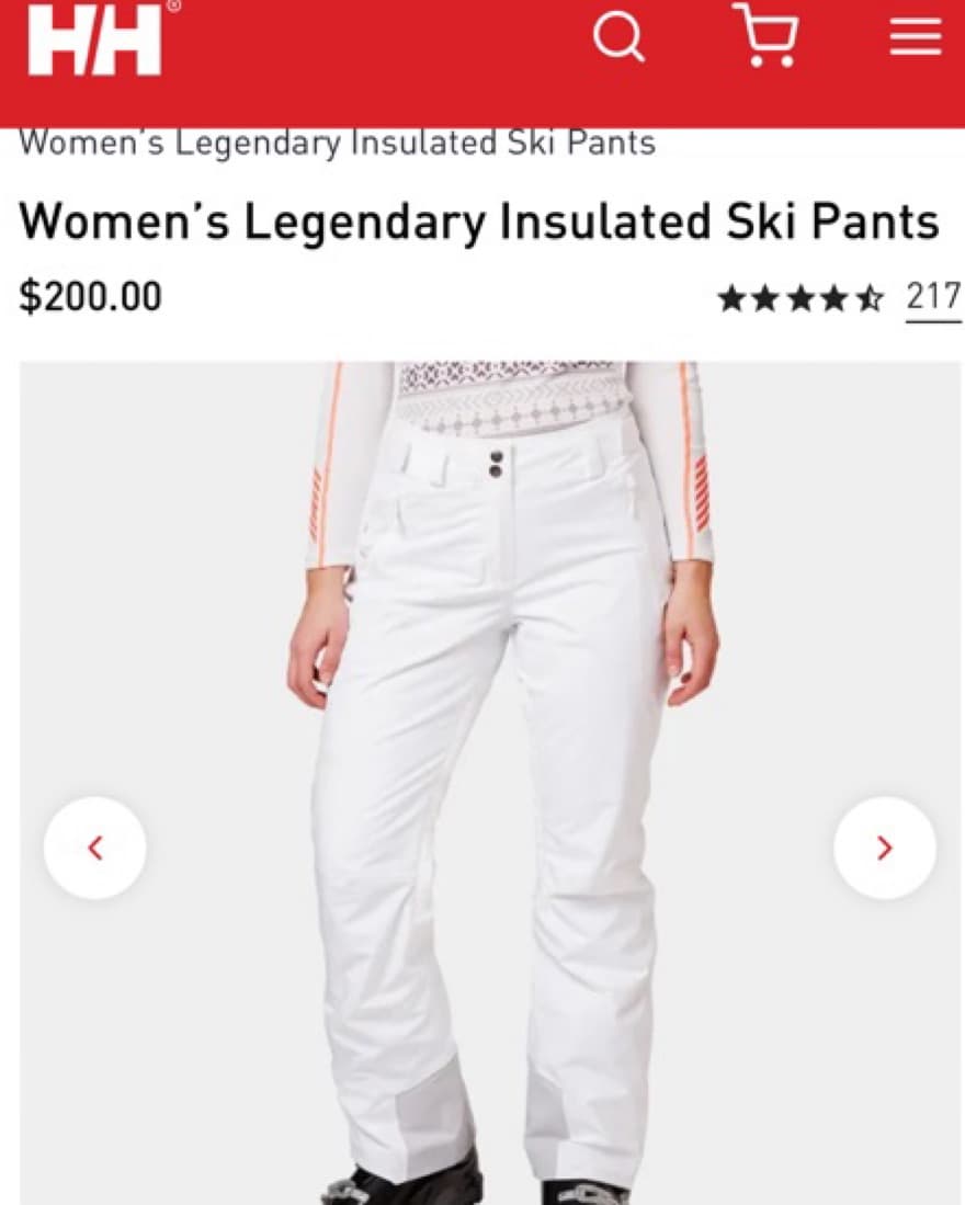 White Helly Hansen Ski Pants - Image 2