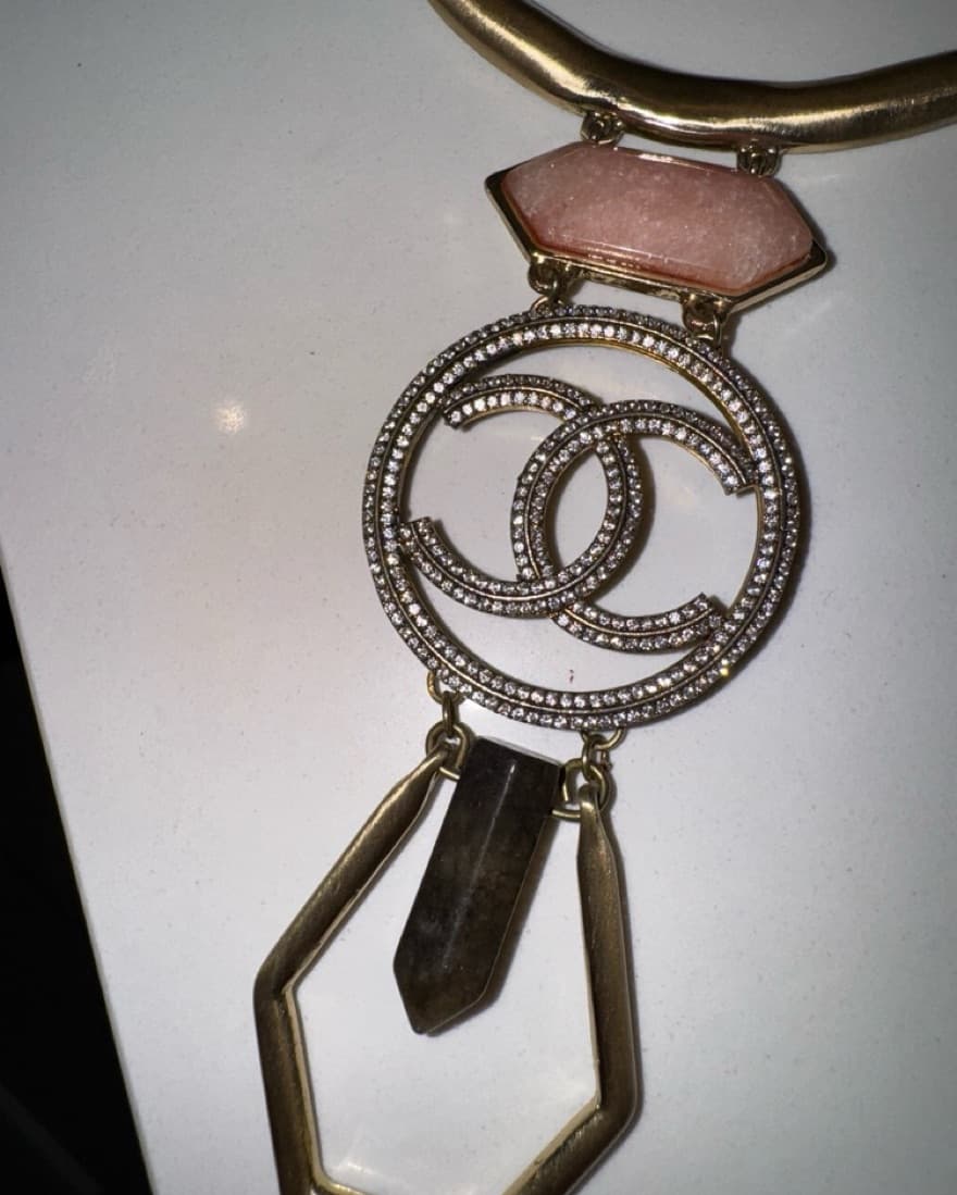 Vintage Chanel Bar Gem Necklace  - Image 2