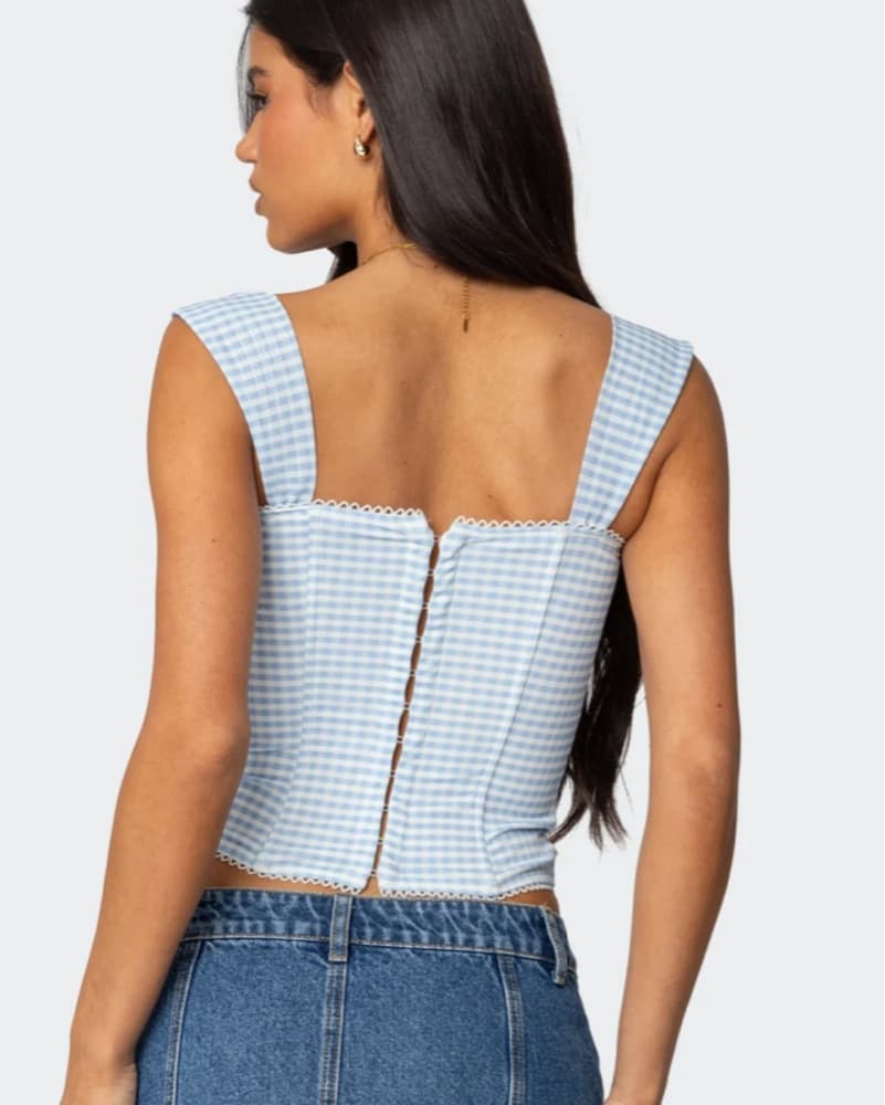 Edikted Marcella Wide Strap Mesh Corset - Image 4