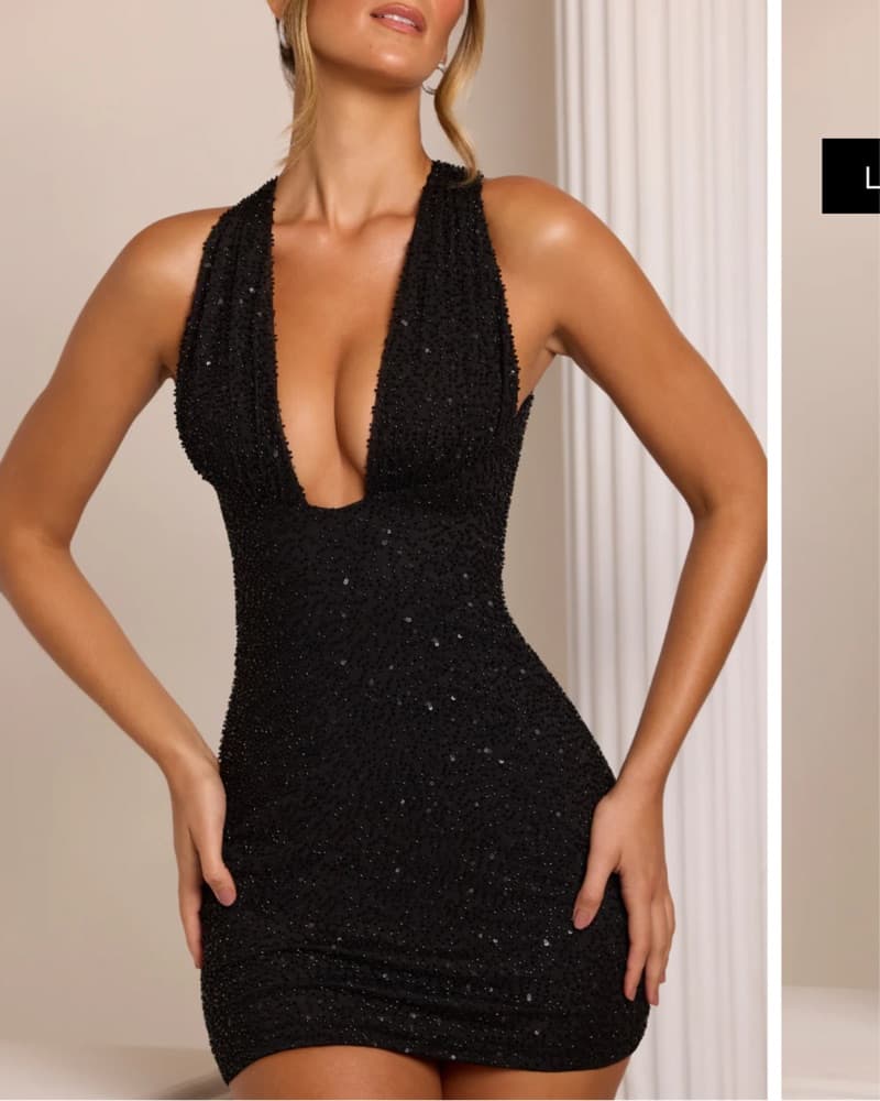 Oh Polly Black Mini Dress - Image 1
