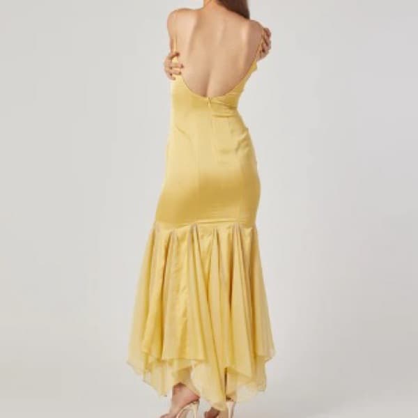 Yellow Silk Maxi Dress - Image 5
