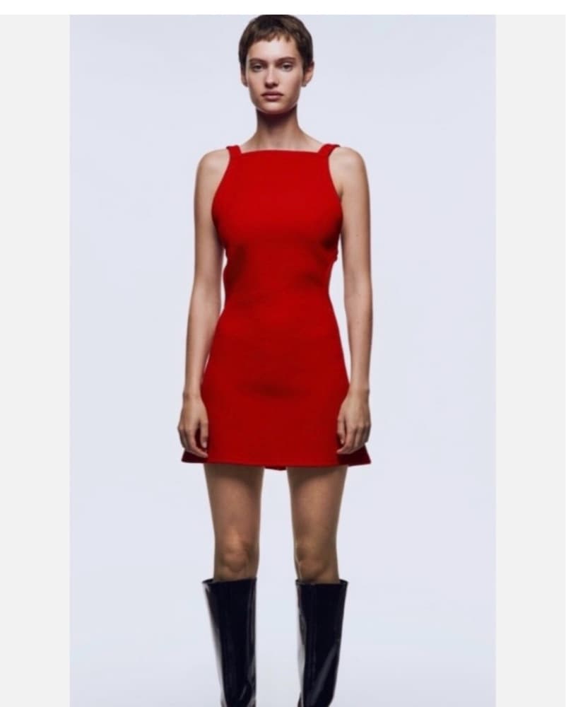 Zara Red Mini Cut Out Dress - Image 3
