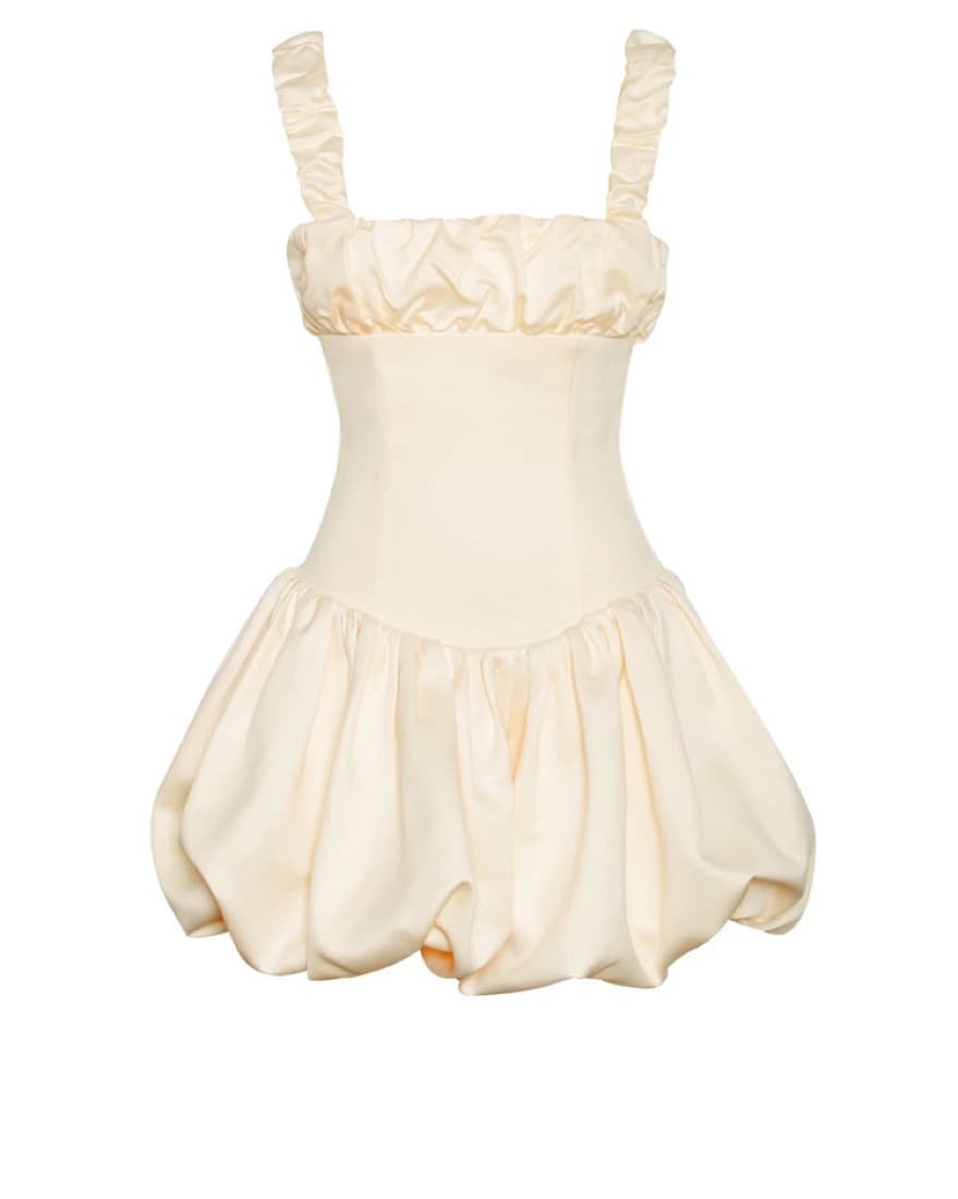 Aubrey Egg White Satin Corset Mini  - Image 3