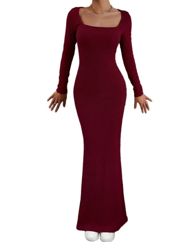 Skims Burgundy Maxi Dress - Image 2