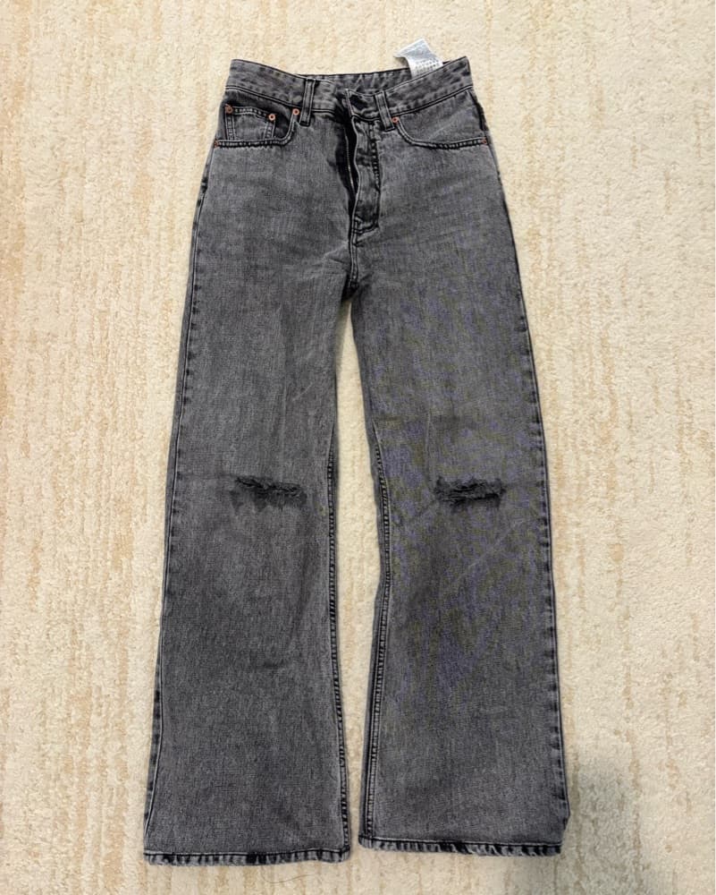 MM6 Maison Margiela Gray Two-Tone 5-Pocket Jeans - Image 5