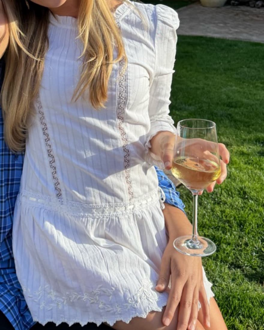 White Linnen Embroidered Dress - Image 2