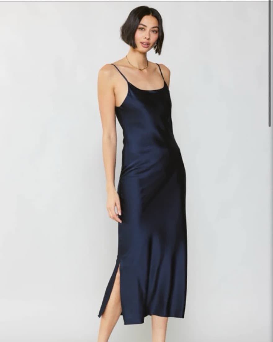 Current Air Navy Silk Dress Size Small - Image 1