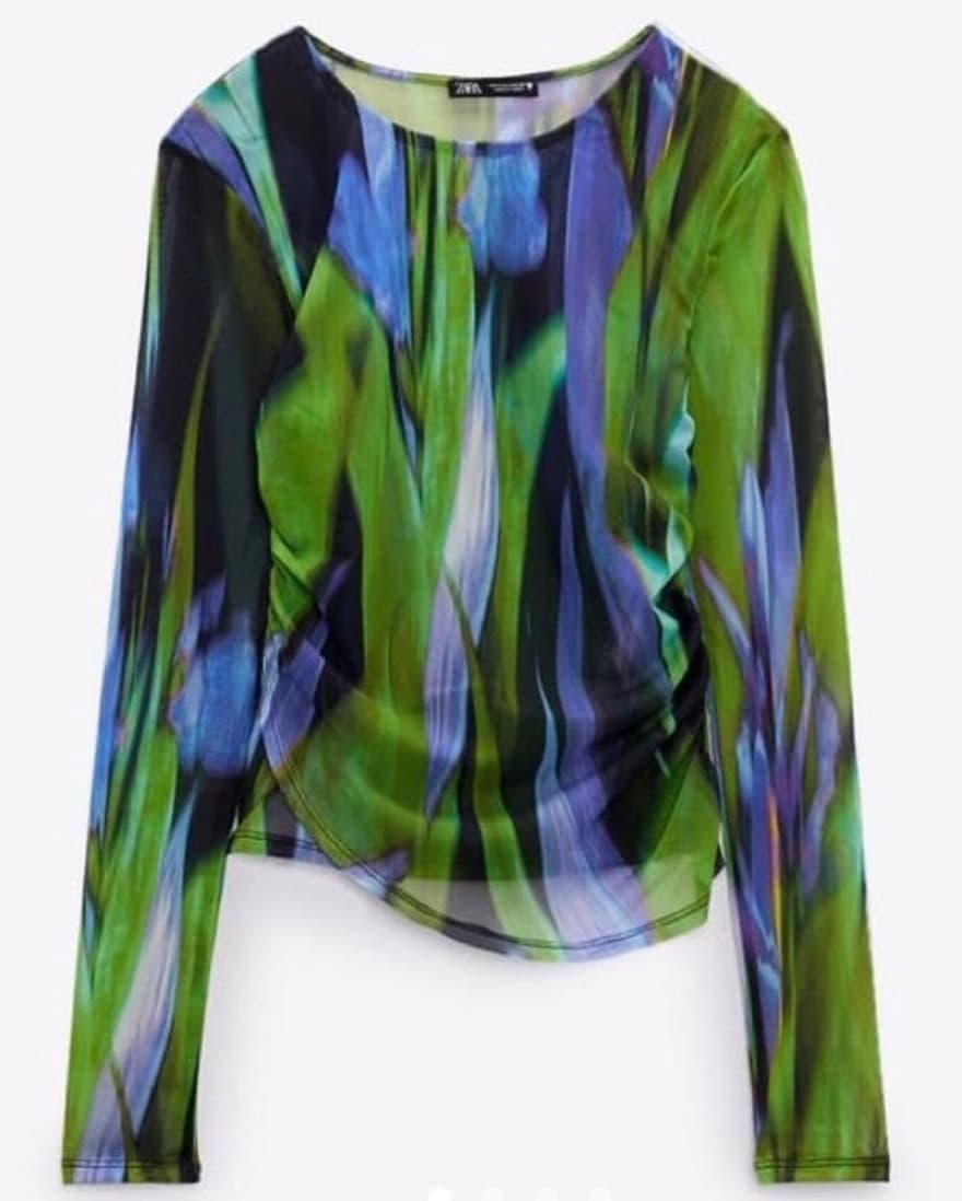 Zara Printed tulle top  - Image 1