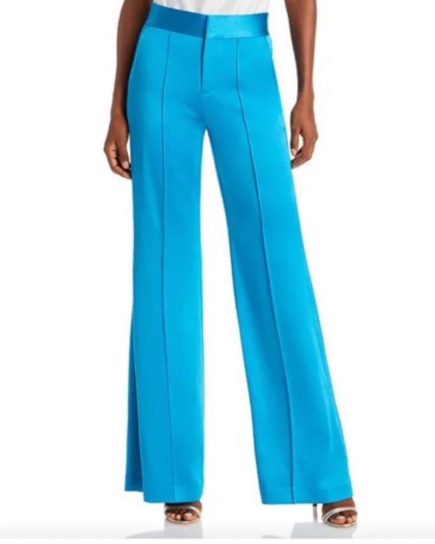 Alice Olivia Silk Teal Palazzo Pants - Image 2