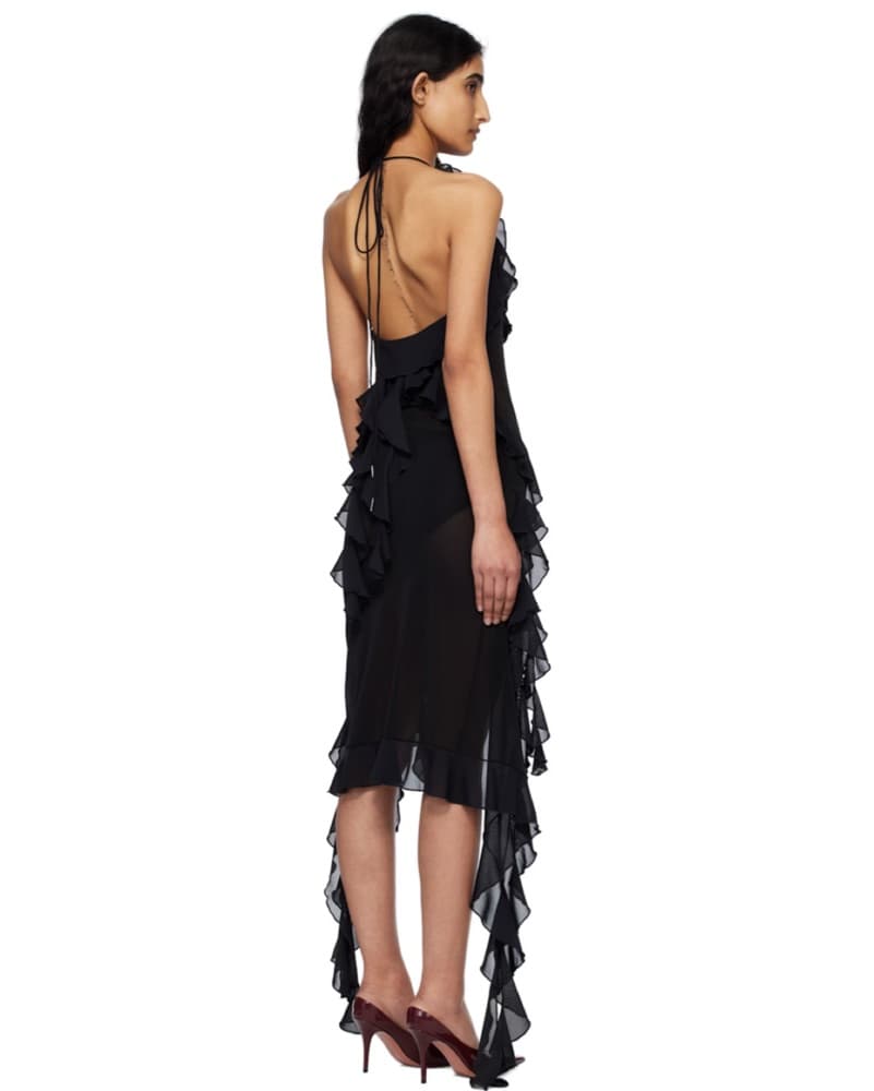Fanci Club Black Ruffle Midi Dress - Image 3