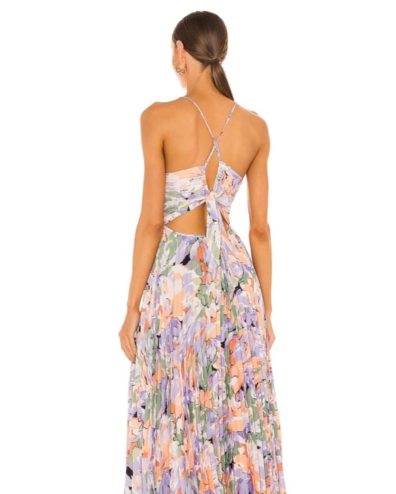 Floral Pleated Maxi Dress and Orange Midi Dress - Image 2