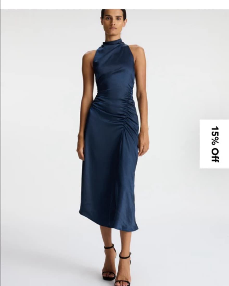 A.L.C Navy Silk Midi - Image 1